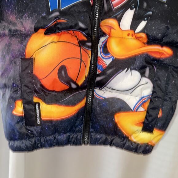 Members Only Black Mini Tune Squad Daffy Duck Puffer Jacket Size 3T - Picture 5 of 14